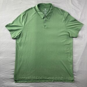 Mack Weldon Mens Pima Cotton Short Sleeve Polo Shirt Green Regular Fit XXL Golf